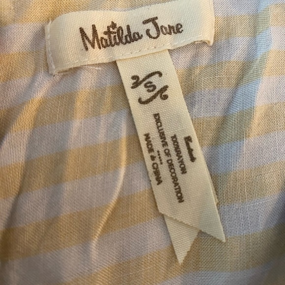 Matilda Jane Adventure Begins On My Mind Top Size Small Cap Sleeves Striped - Picture 4 of 8